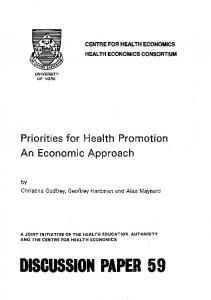 Page 1 CENTRE FOR HEALTH ECONOMICS HEALTH ECONOMICS ...