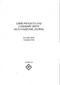 Page 1 CRIME PREVENTION AND COMMUNITY SAFETY: AN ...