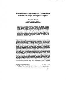 Page 1 Ethical Issues in Psychological Evaluation of Patients for ...