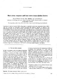 Page 1 Heat stress response and heat stress transcription factors ...