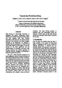 PAKM96 - Towards Real-World Data Mining