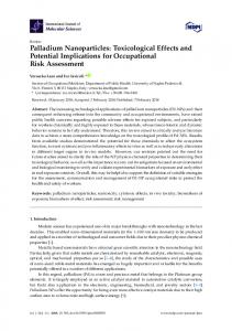 Palladium Nanoparticles - MDPI