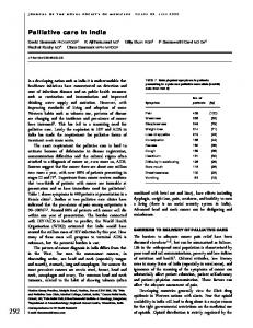 Palliative care in India - Europe PMC