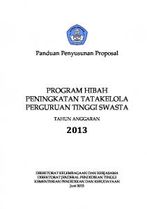 Panduan Hibah Peningkatan Tatakelola PTS 2013