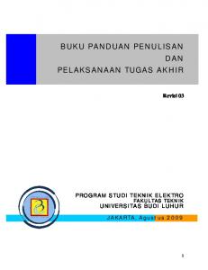 Panduan Tugas Akhir Elektro - Fakultas Teknik Universitas Budi Luhur