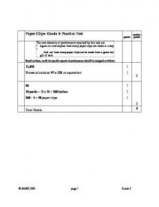 Paper Clips: Grade 5: Practice Test 5