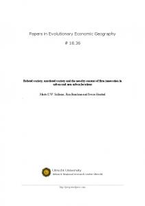 Papers in Evolutionary Economic Geography # 18.36 - Human