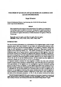 PARADIGM OF QUASI-LIE AND QUASI-HOM-LIE ALGEBRAS AND ...