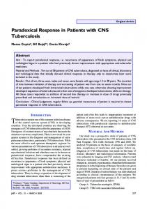 Paradoxical Response in Patients with CNS Tuberculosis