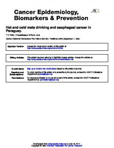Paraguay. Hot and cold mate drinking and esophageal cancer in