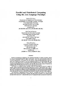 Parallel and Distributed Computing Using the Java Language Paradigm