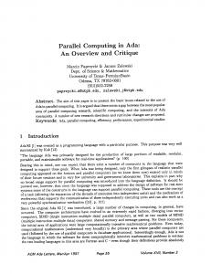 Parallel Computing in Ada: