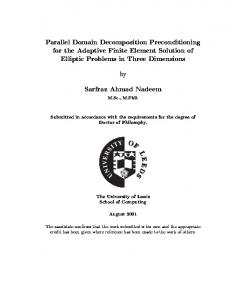 Parallel Domain Decomposition Preconditioning