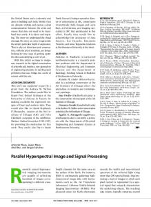 Parallel Hyperspectral Image and Signal Processing - UMBC