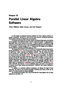 Parallel Linear Algebra Software