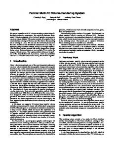 Parallel Multi-PC Volume Rendering System - CiteSeerX