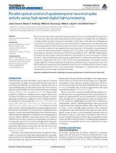 Parallel optical control of spatiotemporal neuronal ... - BioMedSearch