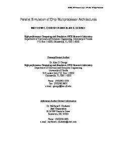 Parallel Simulation of Chip-Multiprocessor Architectures - CiteSeerX