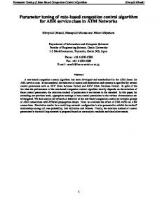 Parameter tuning of rate-based congestion control algorithm for ABR ...