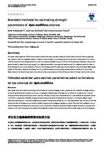 parameters of Apis mellifera colonies