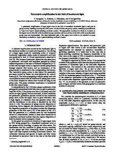 Parametric amplification in the field of incoherent ... - APS Link Manager