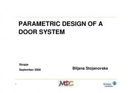 PARAMETRIC DESIGN OF A DOOR SYSTEM - Skopje