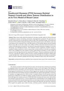 Parathyroid Hormone (PTH) Increases Skeletal Tumour Growth and