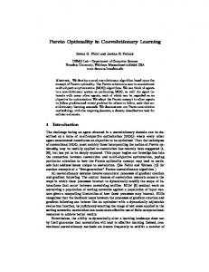 Pareto Optimality in Coevolutionary Learning - DEMO - Brandeis ...