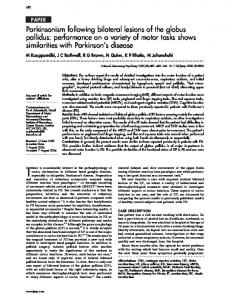 Parkinsonism following bilateral lesions of the globus ... - Europe PMC