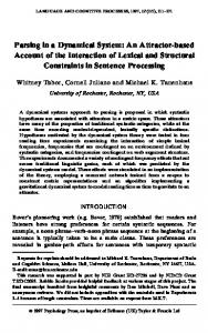 Parsing in a Dynamical System: An Attractor-based ... - CiteSeerX