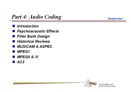 Part 2: Audio Coding