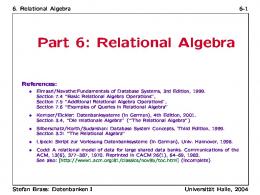 Part 6: Relational Algebra