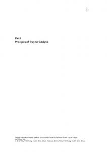 Part I Principles of Enzyme Catalysis