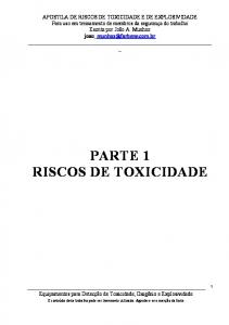 PARTE 1 RISCOS DE TOXICIDADE