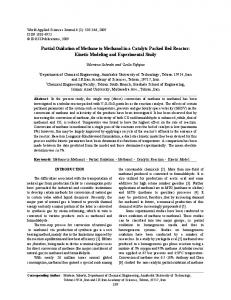 Partial Oxidation of Methane to Methanol in a ... - Semantic Scholar