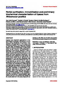 Partial purification, immobilization and preliminary ...