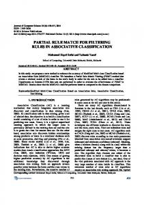 partial rule match for filtering rules in associative ... - Semantic Scholar