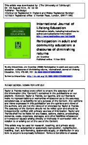 Participation in adult and community education: a