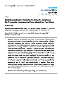 Participatory System Dynamics Modeling for Sustainable ... - MDPI