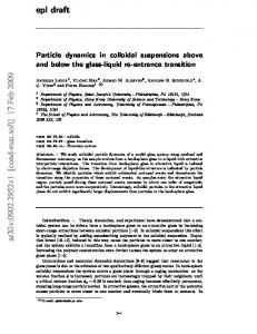 Particle dynamics in colloidal suspensions above and below the glass ...