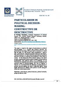 PARTICULARISM IN POLITICAL DECISION- MAKING ...