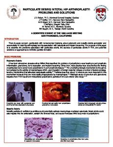 Particulate Debris in Total Hip Arthroplasty - Joint Implant Surgery ...