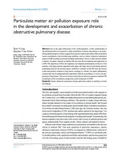 Particulate matter air pollution exposure - BioMedSearch