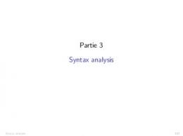 Partie 3 Syntax analysis - Montefiore