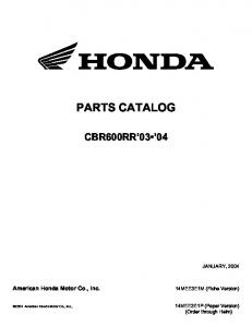 parts catalog cbr600rr '03 '04