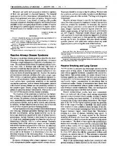 Passive Smoking and Lung Cancer - NCBI