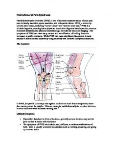 Patellofemoral Pain Syndrome - UNC School of Medicine