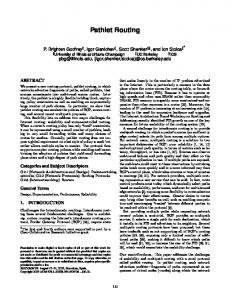 Pathlet Routing - Computer Communication Review - acm sigcomm