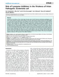 Pathogenic Escherichia coli - PLOS