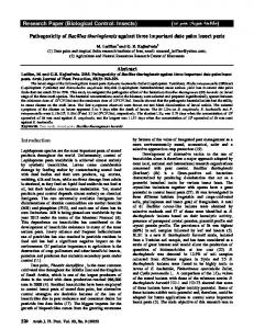 Pathogenicity of Bacillus thuringiensis against three ...